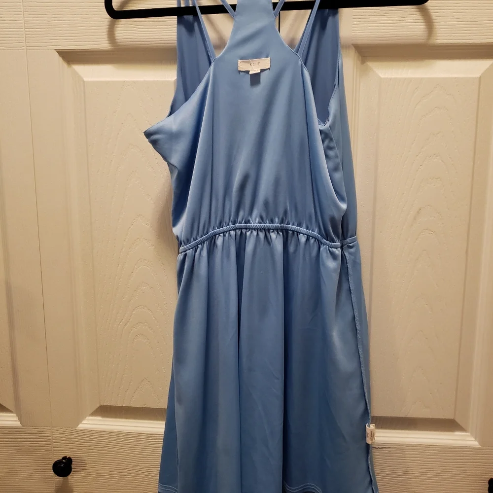 Mine Mini Cross Back‎ Blue Fully Lined Dress Size Meduim.